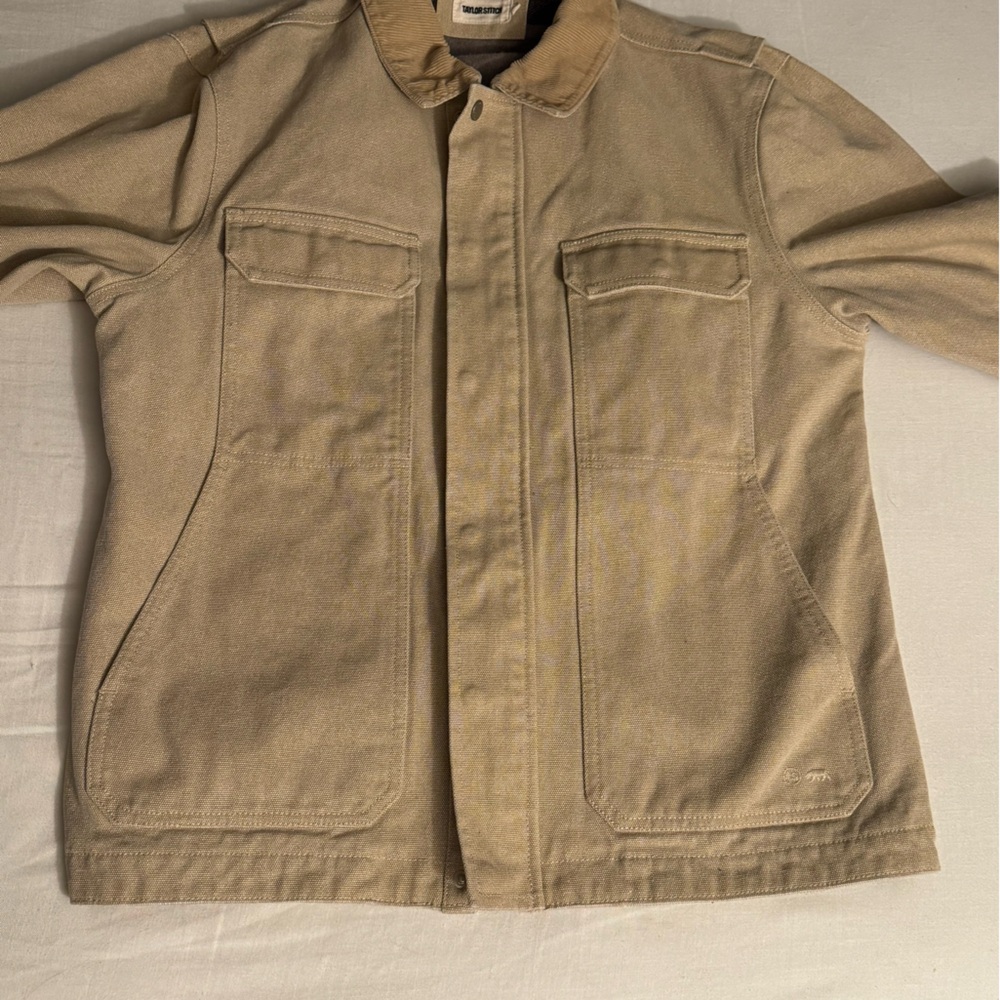 The Workhorse Utility Jacket in Light Khaki Chipped Canvas from Taylor Stitch 40